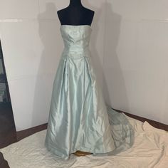 New St Pucci, Never Worn Size 10 Powder Blue Gown. Beautiful, Excellent Condition Ballgown. Originally 8,000.00 Sitting In Closet And Ready For New Home. Gown Fit For A Queen! Elegant Light Blue Floor-length Gown, Silver Fitted Dress For Debutante Ball, Silver Ball Gown Evening Dress, Elegant Light Blue Gown With Sweep Train, Elegant Light Blue Evening Dress For Wedding, Fitted Silver Floor-length Ball Gown, Formal Light Blue Ball Gown, Blue Satin Mother Of The Bride Dress, Elegant Blue Wedding Dress With Sweep Train