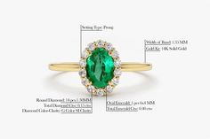 "Emerald Ring / 14k Classic Oval Cut Emerald Ring with Surrounding Diamonds / Natural Emerald Ring in 14k Solid Gold / Mothers Day Gift * If you would like to see the Matching Earrings Please Click Below https://www.etsy.com/listing/604292239/emerald-earrings-14k-oval-cut-emerald?ref=related-4 * If you would like to see the Matching Necklace Please click Below https://www.etsy.com/listing/590436480/emerald-necklace-14k-classic-oval-cut?ref=related-1 Item Features * Made to Order. * Gold KT: 14K 14k Yellow Gold Cluster Ring With Oval Shape, Formal 14k Gold Emerald Ring With Halo, Classic Yellow Gold Emerald Ring With Halo, Formal Round Emerald Ring With Halo, Heirloom Gold Emerald Ring With Halo Detail, Heirloom Gold Emerald Ring With Halo, Heirloom Emerald Ring With Halo Design, Oval Halo Yellow Gold Wedding Ring, Oval Yellow Gold Emerald Ring With Halo