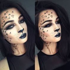 Love the cat makeup Beautiful Halloween Makeup, Leopard Makeup, Skirt Diy