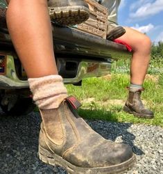 Redback Boots, Granola Girl Aesthetic, Comfy Boots, Farm Clothes, Hippie Girl, Granola Girl, Boots Outfit, Hiking Shoes, Work Boots