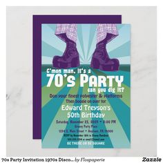 this is an image of a 70's party flyer