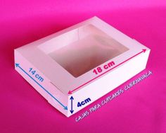 an open box with measurements for the bottom and inside on a pink background, showing how to measure it