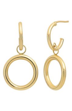 Drop huggies handcrafted from 14-karat gold bring light-catching movement to everyday looks. 1" drop; 1/2" width 14k gold Made in Italy Modern Yellow Gold Dangle Huggie Earrings, 14k Yellow Gold Filled Dangle Huggie Earrings, 14k Gold Dangle Huggie Earrings, Small Hoop Huggie Earrings In Yellow Gold, Yellow Gold Recycled Small Hoop Huggie Earrings, Small Hoop Huggie Earrings In Yellow Recycled Gold, Yellow Gold Huggie Earrings In Recycled Gold, Recycled Gold Huggie Earrings, Recycled Yellow Gold Huggie Earrings