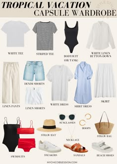 Beach Capsule Wardrobe, Vacation Capsule Wardrobe, Vacation Capsule, Outfit Ideas Vacation, Linen Dress Pants, Beach Outfit Ideas, Vacation Outfits Women, Hawaii Outfits, Capsule Wardrobe Outfits