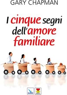 a book cover with four people in small carts and the title i cinque segni dell'amore familare