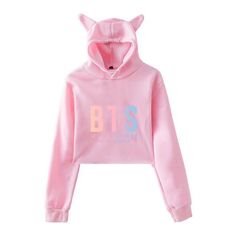 2018 BTS Korean Kpop WORLD TOUR Cat Ear Crop Top Hoodie Harry Styles Merch, Hood Girls, Fashion Kawaii, Top Cat, Bts Love Yourself, Hoodie Women, You Love Me, Kpop Bts