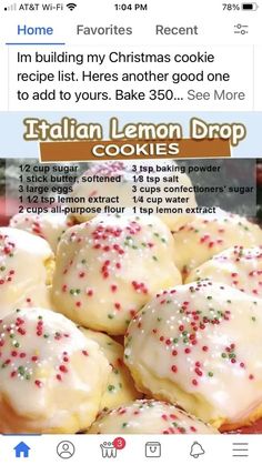 45+ Last-Minute Christmas Cookies Your Family Will Love - Delishably Lemon Drop Cookies, Bake Goods, Cookie Recipes Homemade, Chewy Sugar Cookies, Cocoa Cookies, Christmas Candy Recipes, Holiday Snacks, Drop Cookies, Christmas Sugar Cookies