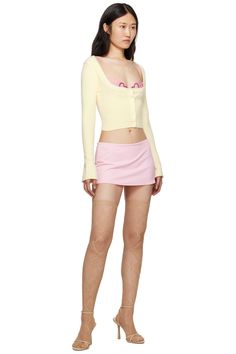 GUIZIO: Pink Micro Miniskirt | SSENSE Pink Mini Skirt With Built-in Shorts, Spring Stretch Mini Skirt Above Knee, Stretch Mini Skirt Above Knee For Spring, Stretch Mini Skirt For Spring, Above Knee, Spring Stretch Above Knee Mini Skirt, Spring Stretch Skirt, Above Knee, Pink Fitted Short Skort, Stretch Mini Skirt For Summer, Above Knee, Stretch Above Knee Mini Skirt For Summer