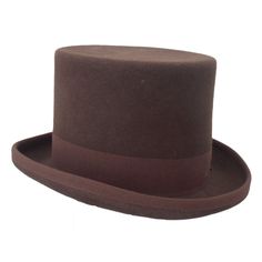 Wool felt top hat, handmade in Italy in our workshop, dome 12/14 cm and brim 4,5/5 cm, with ribbon grosgrain. Lining inside. The hat is made in 20 working days. 100% wool felt Made in Italy Attention pls. Custom item, hand-made on request and measure, according to law, the right of withdrawal is not allowed Fitted Brown Brimmed Top Hat, Classic Brown Top Hat For Formal Occasions, Fitted Brown Top Hat With Short Brim, Classic Brown Formal Top Hat, Fitted Brown Top Hat With Flat Brim, Brown Fitted Top Hat With Flat Brim, Brown Brimmed Fur Felt Top Hat, Brown Fur Felt Brimmed Top Hat, Formal Winter Felt Hat Bands