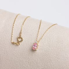 Real Diamond Oval Cut Pink Tourmaline Necklace 14K Solid Gold - Etsy Pink Oval Fine Jewelry Necklaces, Pink Oval Fine Jewelry Necklace, Fine Jewelry Pink Oval Necklace, Pink Birthstone Oval Pendant Jewelry, Pink Tourmaline Necklace, October Birthstone Necklace, Oval Necklace, Solid Gold Necklace, Tourmaline Stone