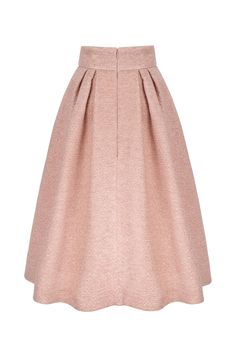 Our best selling Remy Skirt has been re-introduced this season in a divine textured glimmer weave Italian cloth in a beautiful dusty pink, with a rose gold metallic yarn intertwined within the intricate fibres of the cloth.The 1950s-style midi skirt cinches in at the waist, creating an incredibly flattering silhouette. The skirt is softly structured and fully lined in silk satin. Side seam pockets are a hidden feature, as is the centre back invisible zip for step-in ease. Wear with our coordinat Suzannah London, Pink Midi Skirt, Skirt Inspiration, London Boutique, Metallic Yarn, 1950s Style, Embellished Blouse, Sewing Class, Invisible Zip