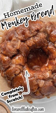 the homemade monkey bread is ready to be eaten