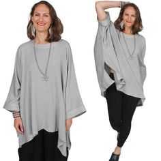 ONE SIZE FITS SMALL-8X Oversize Hand-Woven Moroccan Cotton sousdi over-size tunic top. It's like our Nobi, an over-size beautiful hand-woven Moroccan Tunic. The banding at neckline and sleeve hem is doubled & stitched in rows to give some weight. Also the side slits are chevrons- to add more visual dimension.It's another of our bestselling plus-size tunics. We have gals short & small who love this style. And of course, our curvy plus-size goddess gals live in these. Design Details: Scoop Casual Plus Size Dresses, Hippie Chic Outfits, Goddess Outfit, Plus Size Dresses For Women, Boho Hippie Chic, Beauty Dress, Hippie Chic, Mud Cloth, Damascus