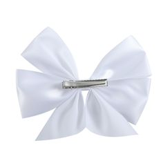 The sweetest addition to any outfit. This beautiful white satin bow will help add the finishing touch to any look. Childrens Shop, Large Bow, White Satin, Bow Hair Clips, Hair Clips, Satin, White, Purses And Bags, Hair