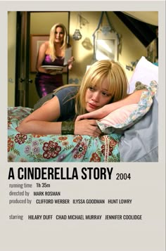 a movie poster for a cinderella story with two women in bed and one man standing behind her