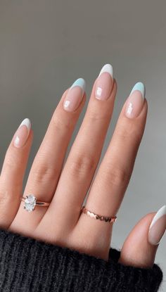 When spring rolls around, you want a manicure that feels fitting for the season. We've rounded up 30 French nail ideas perfect for spring. Smink Inspiration, Short Acrylic Nails, Nail Arts, Artificial Nails, Blue Nails