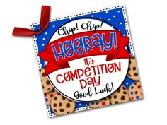 a cookie themed greeting card with the words hope it's competition day good luck