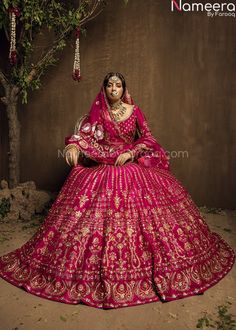 Dark Pink Lehenga Pink Lehenga Choli, Pink Bridal Lehenga, Latest Bridal Lehenga Designs, Raw Silk Lehenga, Latest Bridal Lehenga, Desi Wedding Dresses, Wedding Lehenga Designs, Bridal Lehenga Collection, Indian Bridal Lehenga