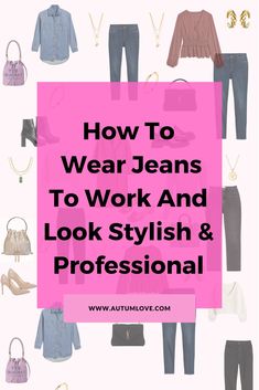 How To Dress Up Jeans For Work, Jeans In Office Business Casual, How To Dress For Work Business Casual, Causal Work Outfits For Women With Jeans, Business Casual Light Jeans, Jeans At Work Outfits Business Casual, Denim Work Outfits Women Fall, Spring Business Casual Outfits Jeans, Fall Jeans Work Outfit