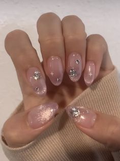 Japanese Bling Nails, Square Nails For Summer, Gel X Nails, Nails For Summer, X Nails, Asian Nails, Short Square Nails, Minimal Nails