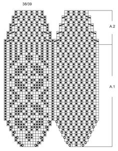 the cross stitch pattern is shown in black and white, as well as measurements for each piece