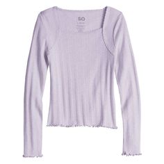 She'll love the stylish look of this Girls 6-20 SO Long Sleeve Lace Trim Top in Regular & Plus Size. She'll love the stylish look of this Girls 6-20 SO Long Sleeve Lace Trim Top in Regular & Plus Size. FEATURES Squareneck Long sleeves Soft hand feel Lace trim Pointelle constructionFABRIC & CARE Cotton, polyester Machine wash Imported Size: S (7). Color: Lilac Heliotrope. Gender: female. Age Group: kids. Material: Cotton Blend. Lace Trim Top, Trim Top, Comfy Tops, Soft Hand, Girl Top, Long Sleeve Lace, Fabric Care, Size 20, Gender Female