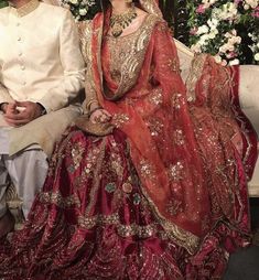 Red Baraat Outfit, Red Nikkah Dress, Bridal Gharara, Walima Dresses, Tissue Dupatta, Pakistani Bridal Couture, Wedding Guest Outfit Ideas