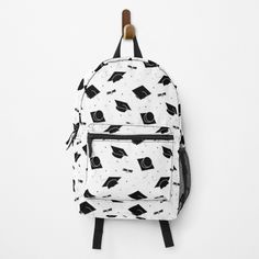 "Black, White and Silver Graduation Cap Toss" Backpack by lewister6232 | Redbubble Silver Graduation Cap, Fashion Backpack, Black White, Backpacks, Black And White, For Sale, Silver