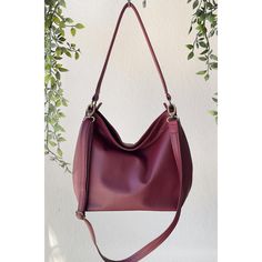 A slouchy shoulder bag for women in soft and supple red leather, designed with many pockets and accompanied with a cross body strap. The Helen soft & slouchy collection is an everyday hobo bag in a simple and stylish design. **Features: - Crafted from Italian cowhide nappa soft leather  -Lightweight, durable, supple and versatile -The shoulder leather strap is padded in order to take the weight off your shoulder -Removable and adjustable cross body strap for hands free style -Designed with plent Trendy Leather Hobo Bag, Versatile Burgundy Shoulder Bag With Removable Pouch, Versatile Hobo Shoulder Bag With Adjustable Strap, Versatile Burgundy Shoulder Bag With Adjustable Strap, Hobo Bag With Detachable Strap For On-the-go, Burgundy Hobo Bag With Large Capacity For Travel, Trendy Red Hobo Bag For Everyday, Burgundy Hobo Bag For Travel With Large Capacity, Modern Hobo Bag With Adjustable Strap