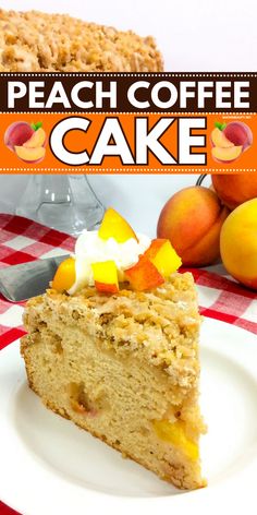 Make your Easter brunch recipes hearty and warm with this Moist Peach Coffee Cake! This easy brunch food and recipe will definitely delight you. This peach coffee cake recipe is so simple to make yet so flavorful. Perfect for a stress-free way to start the day! Coffee Cake With Crumb Topping, Peach Coffee Cake, Cinnamon Crumb Cake, Peach Coffee, Easy Truffles, Cinnamon Glaze, Cinnamon Coffee Cake, Blueberry Coffee Cake, Coffee Cake Recipe