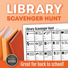 the library scavenger hunt is great for back to school