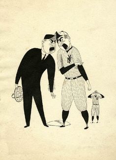 an old drawing of two baseball players and a dog