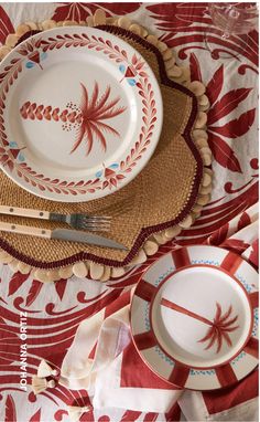 an image of a table setting with plates and utensils