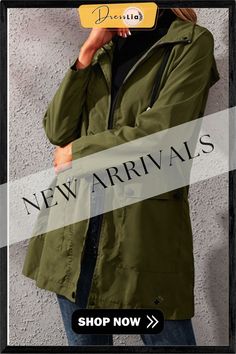 Casual Solid Pocket Buckle Zipper Hooded Collar Outerwear Casual Hooded Jacket With Zipper For Outdoor Activities, Casual Solid Parka With Zipper Closure, Casual Hooded Jacket With Zipper For Outdoor, Spring Hooded Jacket For Outdoor Activities With Zipper, Fall Outdoor Hoodie With Zipper Closure, Fall Hoodie With Zipper For Outdoor, Fall Outdoor Hoodie With Zipper, Hooded Jacket With Zipper For Outdoor Fall Use, Casual Travel Hooded Jacket With Adjustable Hood