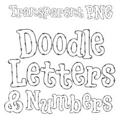 the letters and numbers are drawn in black ink on a white background, each with different font