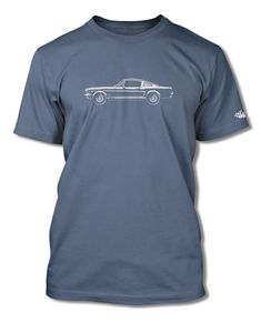 a blue t - shirt with an image of a pickup truck on it's chest