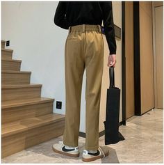 Model information Height: 183 CM Weight: 62 KG Size: XL Material: 85% polyester, 12% cotton, 3% spandex Size chart: Size Waist Hip Thigh Pant length Trousers S 64.5cm 25.39 Inches 103cm 40.55 Inches - 99.5cm 39.17 Inches 33cm 12.99 Inches M 68.5cm 26.97 Inches 107cm 42.13 Inches - 101.5cm 39.96 Inches 37cm 14.57 Inches L 72.5cm 28.54 Inches 111cm 43.70 Inches - 103.5cm 40.75 Inches 39cm 15.35 Inches XL 76.5cm 30.12 Inches 115cm 45.28 Inches - 105.5cm 41.54 Inches 35cm 13.78 Inches Warm tips: All Belted Trousers, Quality Street, Casual Suit, Straight Leg Trousers, Clothing Styles, Street Style Outfit, Cropped Pants, Cali, Black Pants