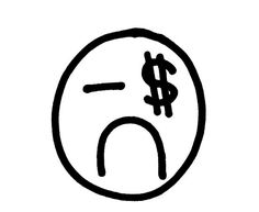 a black and white drawing of a dollar sign