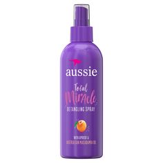 FROM KNOTTY TO NICE. Untangle unruly hair with sulfate-free Total Miracle Detangler. Infused with apricot and Australian macadamia oil, your new paraben-free BFF detangles and smooths out stubborn knots without damaging your beautiful locks so you can style your heart out! Just spray on damp hair, breathe in the yummy fragrance and gently comb through using a wide-tooth comb or wet brush. Aussie Hair Products, Knotty Hair, Sunburn Relief, Apricot Oil, Longer Hair, Macadamia Oil, Coily Hair