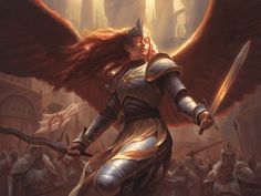 Aurelia, Exemplar of Justice, an art print by Chris Rahn - INPRNT Chris Rahn, Magic: The Gathering, Mtg Art, Angel Warrior, Angels And Demons, Magic Art, Fantasy Illustration, Sci Fi Art, Fantasy Artwork