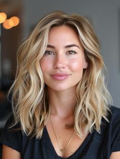 Medium Hairstyles for Fine Hair to Boost Volume Best Hair Length For Fine Hair, Fall Blonde Lob, Medium Length Haircut For Damaged Hair, Women’s Mid Length Haircut, How To Style Fine Medium Length Hair, Mid Length Hair Volume, Blonde Balayage On Medium Length Hair, Mid Thirties Hair Styles, Medium Length Hair Fine Straight