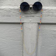 handmade beaded chain for glasses Beaded Glasses Chains With Round Beads, Colorful Round Beads Glasses Chain As Gift, Glass Beaded Necklaces With Adjustable Chain, Glass Beaded Necklaces With Round Beads, Everyday Glass Beaded Chain Necklace, Gold Glasses Chains With Colorful Glass Beads, Glass Beaded Necklaces As Fashion Accessory, Adjustable Beaded Necklaces With Round Beads And Chain, Glass Beaded Necklaces For Fashion Accessory