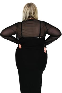 Our Signature Bolero, now in our soft 4 way stretch black mesh you know and love! A wardrobe staple. Perfect for a cool evening to throw over any of our classic cut dresses or tops. Wear it under a band t-shirt for extra layering. This is just for the bolero! It is a long sleeve shrug and does not include the dress. Models are wearing size XS and 2XL. Fits true to size. Part of the Foxblood Signature Collection. Designed by us in Los Angeles, California and made in our privately owned boutique f Mesh Bolero, Cut Dresses, Long Sleeve Shrug, Sleeve Shrug, Dress Models, Corset Skirt, Rose Velvet, Velvet Maxi Dress, Goth Beauty