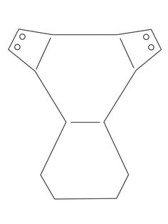 an outline of a necktie on a white background with the bottom part cut out