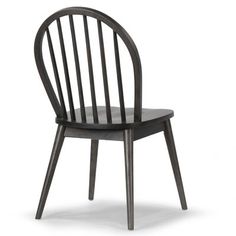 a black wooden chair on a white background