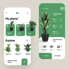 an iphone screen with plants on it and the price tag for each plant in front