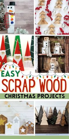 the cover of easy scrap wood christmas projects