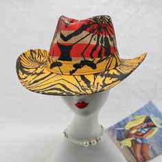 If you're looking to express your trend in a unique way, this unisex cowboy hat is a perfect choice. Made with high-quality paper, it adds a touch of style to your look. The vibrant print pattern and beautiful color make it a standout accessory. With its affordable price and stylish design, this cap is a must-have addition to your collection.Specifications Style: Casual Place Of Origin: China (Mainland) Pattern Type: Print Origin: Mainland China Material: Paper Item Type: Cowboy Hats Gender: Unisex Feature: Decorate Department Name: Adult CN: Zhejiang Brand Name: GeraldBlack Applicable Season: Four Seasons Applicable Scene: Party When purchasing clothing, shoes, and/or belts; please follow the size chart. Please click on "Size Charts" located on the menu bar to learn how to get your measur Trendy Spring Hats For Western-themed Events, Retro Short Brim Hat For Western-themed Events, Multicolor Fedora With Curved Brim For Rodeo, Retro Summer Hats For Country Events, Multicolor Flat Brim Straw Hat For Rodeo, Adjustable Top Hat For Summer Country Events, Summer Adjustable Top Hat For Country Events, Retro Brimmed Hats For Rodeo, Multicolor Fedora With Short Brim For Rodeo