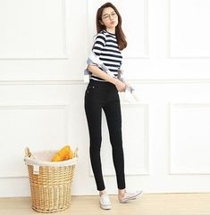 Gender: Women Item Type: Leggings Waist Type: High Material: Nylon,Spandex,Viscose Model Number: SR001 Thickness: Standard Length: Ankle-Length Pattern Type: Solid Fabric Type: Broadcloth Style: Casual color: black and navy blue and white size: M and L and XL and 2XL and 3XL and 4XL and 5XL and 6XL popular element: Button Winter High Rise Tight Bottoms, Casual Winter Stretch Jeggings, Casual Stretch Jeggings For Winter, Winter Stretch Casual Jeggings, Winter Fitted Jeggings, High Rise Stretch Pants For Winter, Casual High Rise Leggings For Winter, Black Leggings Casual, Slim Trousers