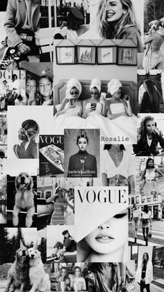 black and white collage with images of women in different styles, sizes and colors